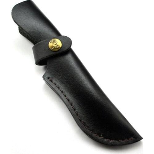 Black first layer of leather Cowhide Straight knife case sheath Knife cover suit blade 110mm knife use