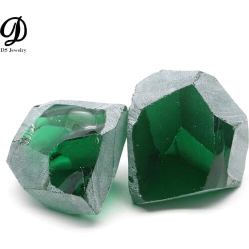 Wuzhou direct gems material Synthetic gems uncut material A785 green Nanosital