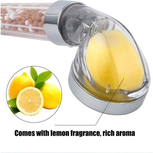 Bathroom Ionic Mineral Beads Shower Head with Vitamin C Shower Lemon aroma Filter High Pressure Saving Water Handheld SPA Shower