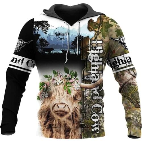 Highland Cow 3D All Over Printed Hoodies Unisex Casual Sweatshirt Autumn Winter Fashion Jackets Z09
