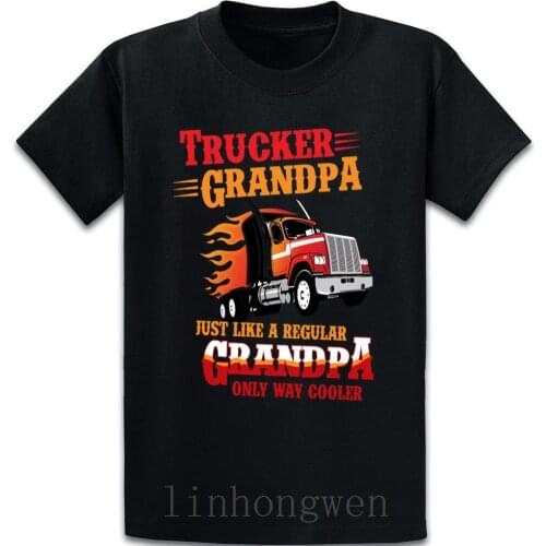 Trucker Grandpa Plays With Trucks Driver Gift t shirt Casual Spring Trend Trend Customized O-Neck Anti-Wrinkle Short Sleeve