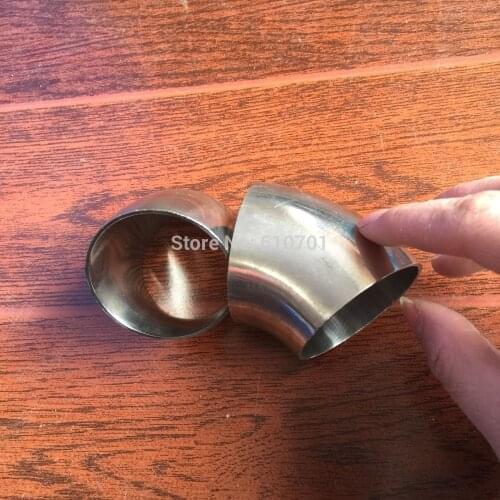 Lot2 OD 51mm 2'' Sanitary Weld Elbow Pipe Fitting 45 Degree Stainless Steel 304