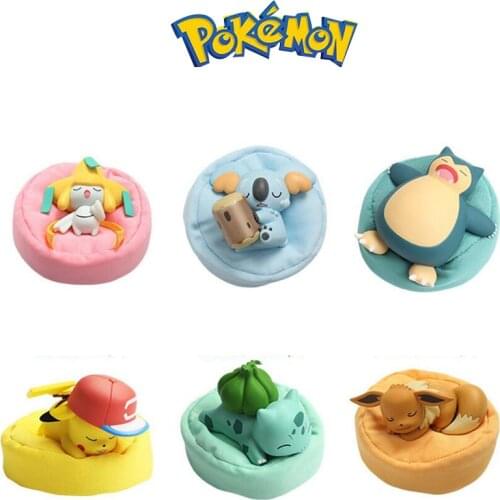 Fashion Pokemon Figure Men Action Pokemon Figures Cute Sleeping Ibrahimovic Model Anime Pokmon Keychain Boys Toys Birthday Gifts