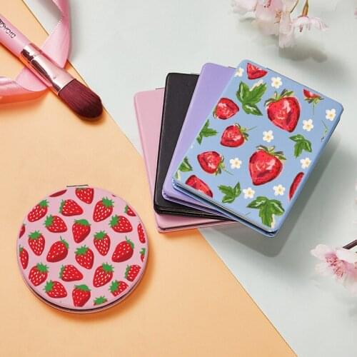 Fashion Makeup Mirror with Double Side for Girls Couple Portable Flower Folding Magnifying Pocket Cosmetic Compact Vanity Mirror