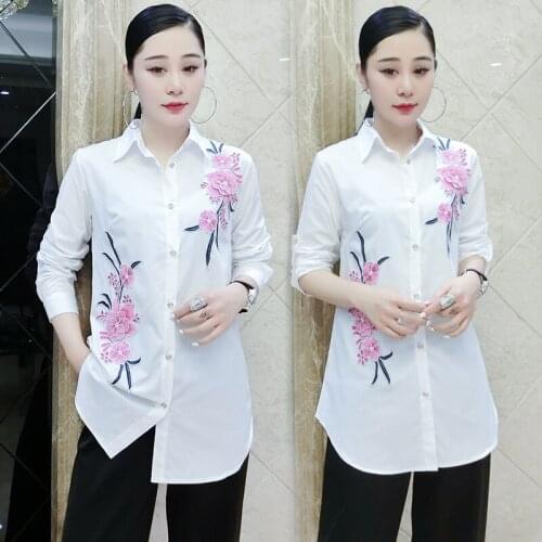 Женские рубашки с вышивкой MVJT DAIR China At AliExpress