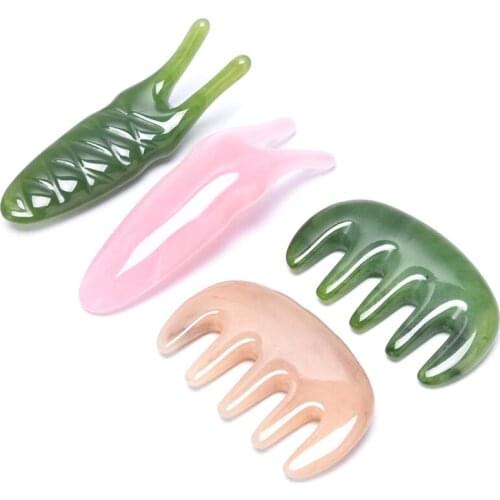 Natural Crystal Gua Sha Board Head Massage Nose Eyes Face Wrinkle Lifting Tool