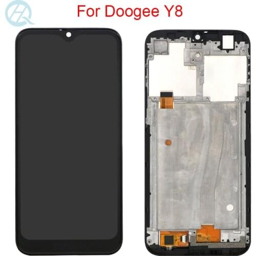 Original LCD For Doogee Y8 Display With Frame Touch Screen 6.1" Doogee Y8 LCD Screen Digitizer Glass Assembly Parts
