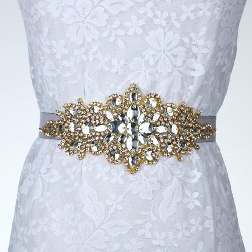 Ridal Belt with Rhinestones Wedding Dress Belt Crystal Headband Bride Bridesmaids Sash