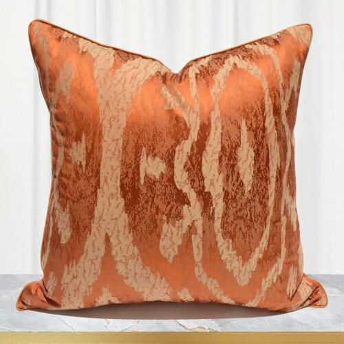 Luxury Throw Pillow Cover 50x50 Orange Cushion Cover Abstract Art Design Sofa Pillow Cover Home Decoration Pillowcase 45x45