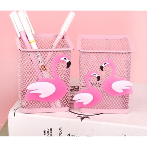 Pink Unicorn Cactus Flamingo Desk Pen Holder Office School Makeup Brush Storage Case Kids Learning Supplies Desk Pen Organizer