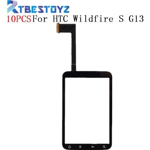 RTBESTOYZ 10PCS/lot For HTC Wildfire S G13 A510E Touch Screen Digitizer Front Panel Outer Glass Parts With Sensor Flex Cable