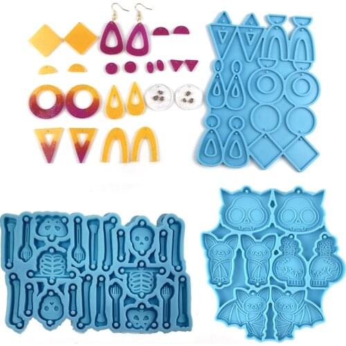 Earrings Epoxy Resin Mold Ear Studs Dangle Casting Silicone Mould DIY Crafts Pendants Jewelry Making Tools