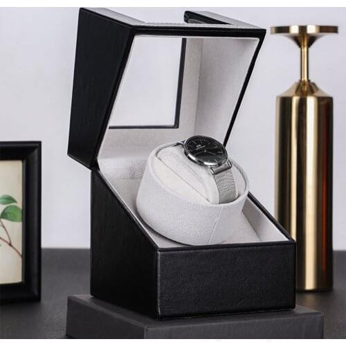 New Carbon Fiber Watch Shaker Mini Single Electric Watch Box Self Winding Watch Receiver Display Watch Winder Box EU/US/UK/AU