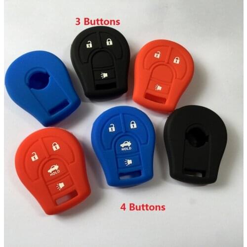 3/4 Button Silica Gel Holder Bag Key FOB Shell For Nissan Cube Rogue Juke Versa Note Sentra Remote Silicone Key Cover