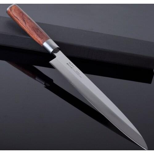 27 30cm Japanese Sashimi Sushi Knife Germany 1.4116 Stainless Steel Yanagiba Fish Filleting Kitchen Knife Rosewood Handle 8+G