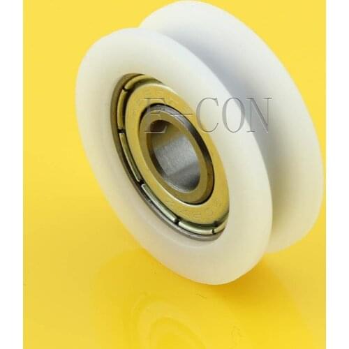 1/2/5/10PCS U Nylon plastic Embedded 608 Groove Ball Bearings 8*30*10mm Guide Pulley
