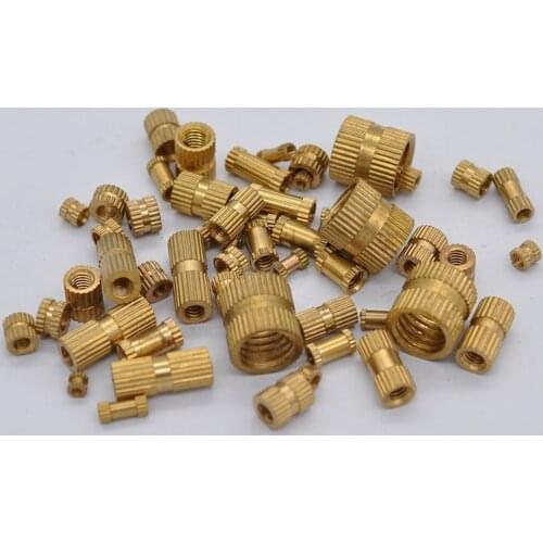 100pcs M2 M2.5 M3 Copper Inserts Brass Double Pass Knurl Nut Embedded Fastener