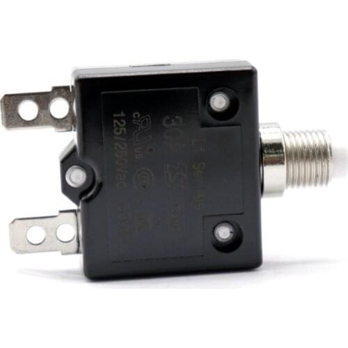 125/250V AC 30A Switch Push Reset Button Circuit Breaker Overload Protector