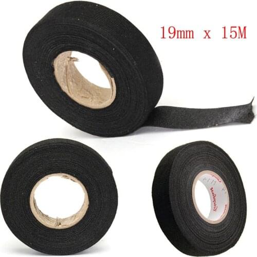 15m/Roll Wiring Harness Fabric Cloth Tape Automotive Noise Sound Insulation Black Fleece Car Hot Self Adhesive Waterproof Glue