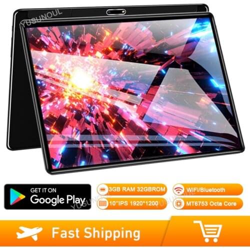 2020 New Design 10 Inch 2.5D Tempered Glass 1920*1200 IPS Screen 3G RAM 32G ROM Android 7.0 4G LTE A-GPS Google Play/Netflix