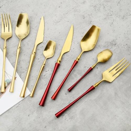 3 Colors Matte Tableware Western Knife Coffee Spoon Fork Dinnerware Set 304 Stainless Steel Cutlery Set Patry Kitchen Silverware