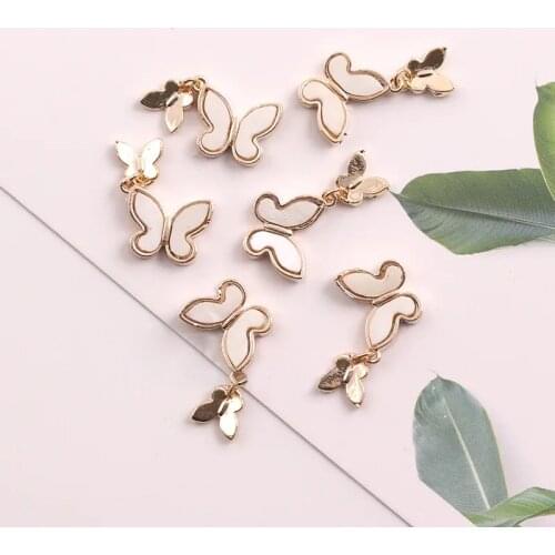 5pcs TN5220 butterfly tassel Alloy Zircon Nail Art Crystal nail jewelry Rhinestone nails accessories supplies decorations charms