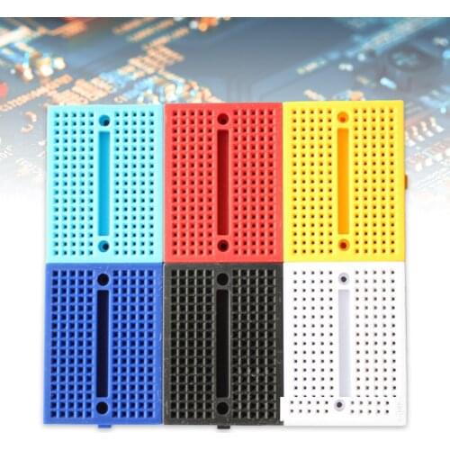 6Pcs BB-601 Breadboard Multi-color Solderless Testing Circuit Board 170 Tie Points Solderless Breadboard for Experiment