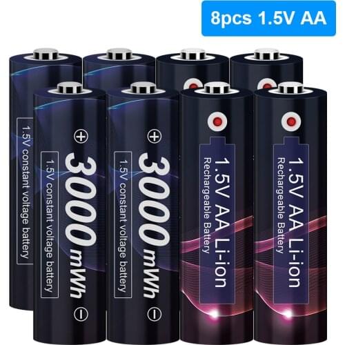 AJNWNM 100% Original 1.5v AA Rechargeable Battery Li-ion AA Battery 3000mWh Rechargeable Battery AA