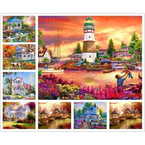 Great house 5d diamond painting full diy diamond mosaic sale house diy diamond embroidery full square/round decoration home