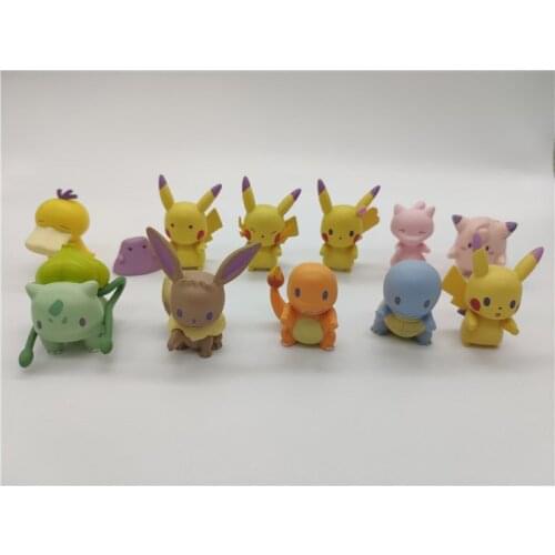 Bandai Pokemon Pocket Monster Pikachu Charmander Squirtle Eevee Bulbasaur Mewtwo Psyduck Genuine Collectible Model Toys