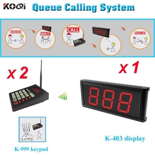Wireless service calling Queue management pager system 2 keypads control 1 display monitor show 3-digit number