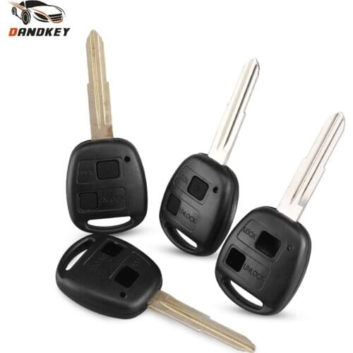 Dandkey 2 Buttons With Rubber Pad Remote Replacement Car Key Shell Case For Toyota Camry Corolla Yaris RAV4 Prado Cruise Key