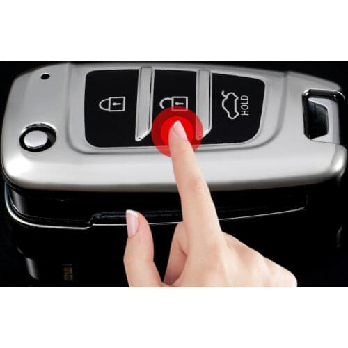 TPU Car Key Fob Shell Cover Case For Hyundai Solaris Elantra i30 i35 i40 Tucson Kona Key Case Remote Car Folding Flip Key Case
