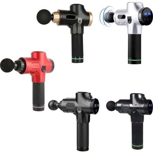 Electric Fascia Massage Gun Touch Screen + Six Massage Heads Low Noise High Frequency Massage Gun Tool