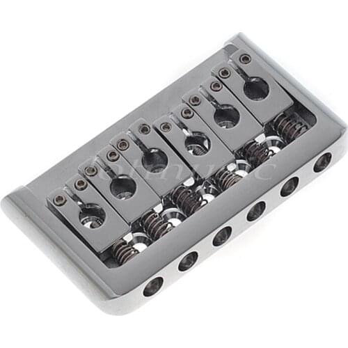 Fixed Bridge Hardtail Bridge Guitar Tailpiece for Electric Guitar Parts Accessories Black Chrome 6 String