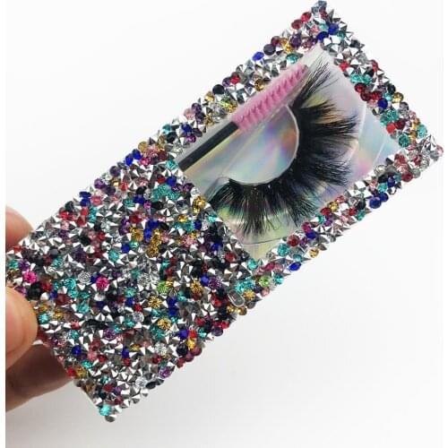FOXYFOX Wholesale New Diamond Lash Packaging Rhinestone Eyelash Boxes Fake 3D Mink Eyelash Packaging Boxes Empty