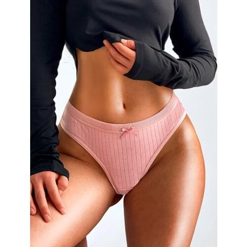 Cotton Sexy Thong Women Lingerie Sexy Underwear Feamle G-String Seamless Intimate Yoga Mid-Rise Girl Briefs Plus Size M-XXL