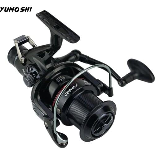 YUMOSHI 10+1BB Bearing Balls KM50-60 Series 5.2:1Ratio Gear Spinning Reel Front And Rear Brakes Carp Fishing Reels For Saltwater