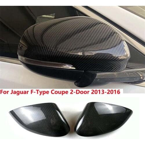 For Jaguar F-Type Coupe 2-Door Car Rear View Mirror Covers Real Carbon Fiber Rearview Side Mirror Caps 2013 2014 2015 2016