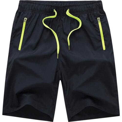 Summer Men Beach Sport Drawstring Fifth Pants Color Block Shorts with Zip Pocket casual