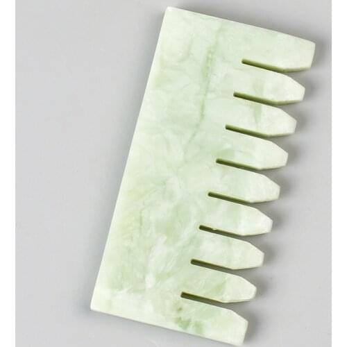 Big Size Natural Jade Massage Comb Xiuyan Jade Guasha Manual Massager Appliance Release Head Pressure Health Care Comb Tool