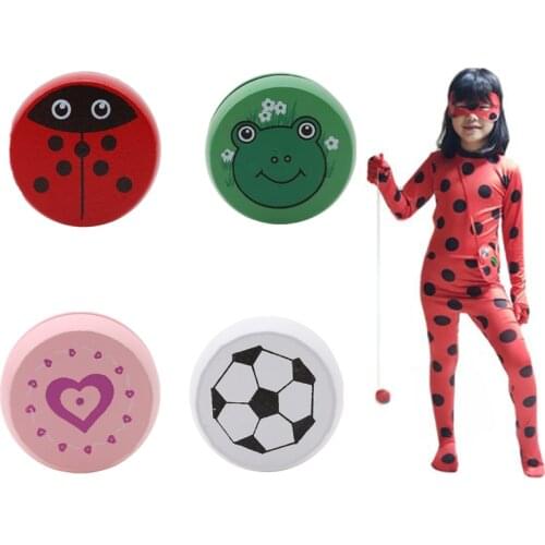 Cute Animal Prints Wooden Yoyo Toys Ladybug Toys Kids Yo-Yo Creative Yo Yo Toys For Children 5cm Wooden Yo Yo ball