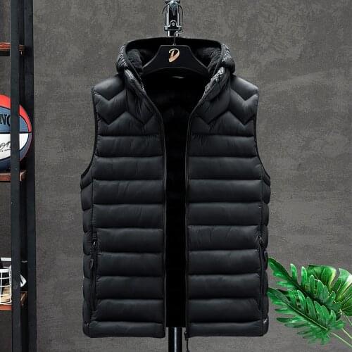 Mens Jacket Sleeveless Vest Winter Fashion Men Vest Jacket Male Cotton-Padded Thicken Vest Men Waistcoat Jackets Clothing