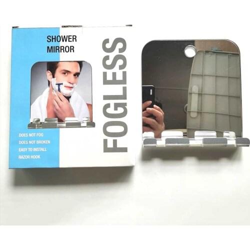 Unbreakable Anti-fogging Bathing Mirror for Shaving Razor Hook Holder Suction Cup to Washroom Wall Fogless Travel Mirror