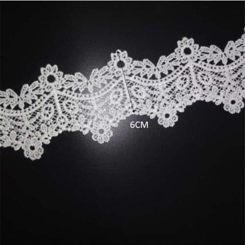 Delicate 5Yards Ivory Wedding Flower Venice Lace Trim Polyester Applique Sewing Trims Craft 6cm LW0282