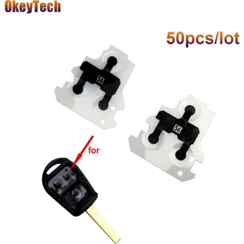 OkeyTech 50pcs/lot Conductive Film Sheet For BMW For Land Rover Rangerover Replace Remote Car Key Shell 3 Button Rubber Key PAD