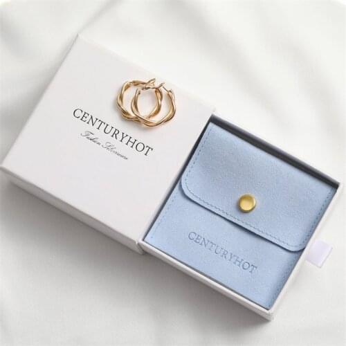 Wholesale 500pcs/lot White Cardboard Paper Jewelry Gift Boxes Microfiber Pouch Jewelry Box For Ring