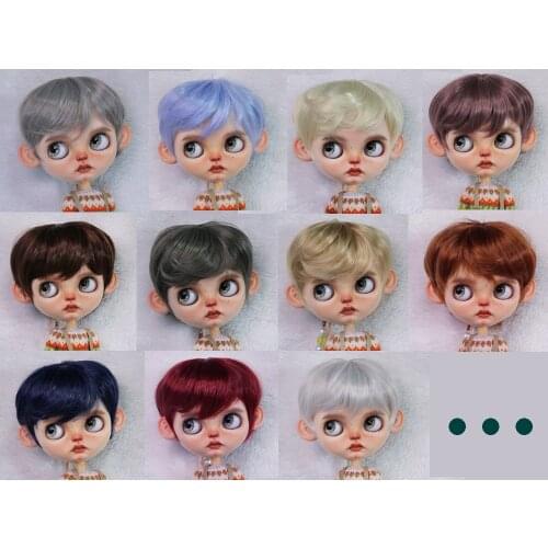 Blythes Doll Eulation Hair Fits 1/6 Size Fashionably Sunny Handsome Micro Roll Easy Lamp High Temperature Silk Wigs Dark Lilac