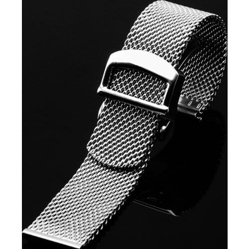 PEIYI Stainless steel mesh belt silver milanese strap replacement mens watch band engineer Series for IWC