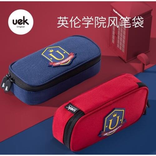 UEK Pupils' Pencil Bag Boys And Girls' Large Capacity Childrens Pencil Bag Simple Pencil Box Multifunctional Storage Stationery
